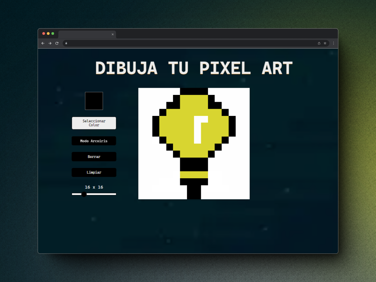 Captura de pantalla del projecto images/pixelart.png